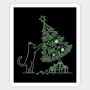 Cat And the Christmas Tree Sticker